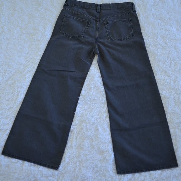 Old Navy Girls 14 Plus  Black High Rise Baggy Wide Leg Jeans - Picture 2 of 4